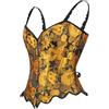 Generisch Corsetto da donna in broccato con spalline - Top modellante in stile vintage floreale | Elegante bustier per feste e occasioni speciali, XL