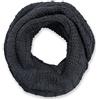 styleBREAKER Sciarpa ad anello in maglia a quadri invernale,Grigio scuro