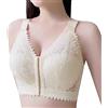 ZESLIV Reggiseno da donna minimizer, push up, chiusura frontale senza ferretto, taglie forti, traspirante, coppa piena, beige., 85D