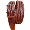 ESPERANTO Cintura in treccia elastica di pelle 35 mm taglie da 135 a 170 cm (taglia da 58 a 72) (TAGLIA 58-135 CM - GIROVITA 120 CM, Rum)