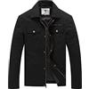 WenVen Giacca Uomo Leggero Outdoor Bavero Antivento Cappotto con Zip Nero L