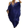 Lishengping Tunica da donna Caftan sciolto Beachwear Bikini Coprire Maxi Abito Kaftano turco Blu Taglia unica