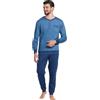 Vanuè Pigiama Uomo Invernale in Cotone Caldo 100% Interlock. Taglie Over Size Pigiama Lungo Due Pezzi (IT, Testo, M, Regular, Regular, 515 Grigio)