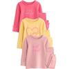 NEXT Ragazza Confezione da 3 Pigiami Comodi Stampati in 100% Cotone Slogan Rosa/Giallo 4 Anni-5 Anni