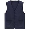 Generico Smanicato Elegante Uomo, Gilet Estivo In Lino Cinese, Camicia Monopetto, Gilet Con Tasca, Tinta Unita, Canottiera Senza Maniche, Morbida E Traspirante, Canotte Per Il Tempo Libero, Blu Navy