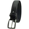 Sergio Tacchini Cintura Uomo Nera, Fibbia Metallo, Cuciture Casual