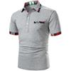 Generic Polo da uomo con colletto a quadri e tasca, design classico da uomo, elegante camicia casual da indossare tutti i giorni, polo comoda e alla moda per tutte le stagioni, Grigio, 6XL