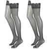 Girardi AT YOU Calza Autoreggente velata 30 Den. - 86% nylon 14% elastan (M, Fumè)