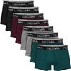 Fullluwaa Boxer Uomo Cotone, Pacco 8, Aderenti Confortevoli Elasticizzati | Mutande Uomo Cotone, Morbidi e Confortevoli, Traspiranti Antisudore, Fascia Elastica, Senza Etichette