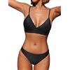 CUPSHE Costume da Bagno a Due Pezzi con Lacci in Bikini Triangolare