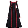 Fannyfuny Costume da Dama dell'800 Vintage Abiti con Maniche a Farfalla Vestito Gotico Donna Lunghe con Spalle Scoperte Curvys Abito Lungo rinascimentali,Carnevale, Halloween, 05nero