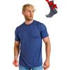 Merino.tech Maglietta Lana Merinos Uomo Manica Corta + Calzino | Maglietta termica da uomo, traspirante, antigraffio, in lana merino, ad asciugatura rapida, antiodore
