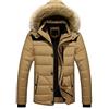 Kobilee Giacca Parka Uomo Invernale Taglie Forti in Pile Cappotto con Cappuccio Zip Lungo Giubbotto Invernale Vintage Imbottito Parka Elegante Caldo Giaccone Piumino Giacca Invernale Antivento