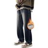 MASUCOR Jeans Termici da Uomo in Pile Invernale Pantaloni Invernali Foderati Caldi Gamba Dritta Jeans Invernali in Pile Felpato Pantaloni da Uomo con Elastico in Vita Comodi Pantaloni Termici(Gray,M)