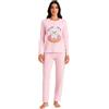 Il Granchio Pigiama Donna Lungo in Cotone GP5092 (IT, Testo, XXL, Regular, Regular, Standard, Rosa)