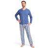 Leedya Pigiama Uomo Lungo in Cotone Jersey 100% Pettinato - Stile e Comfort in Ogni Dettaglio - Pigiama Leggero per Le Notti Estive - Polsini No Stress
