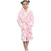 A2Z 4 Kids Vello Lusso Sherpa Incappucciato Vestirsi Abito Stella Stampare - Bathrobe 129 Stars Print Pink._11-12