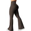 YEOREO Kalie Flare Scrunch Leggings da donna V Cross Waist Bell Bottom Pantaloni Yoga Controllo pancia Bootcut Leggings Allenamento, Caffè, M