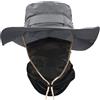 ehsbuy Cappello Mimetico Pescatore Tesa Large Safari Traspirante Boonie Hat Scaldacollo Tattica Mimetica Vegetata per Uomo Pesca Cacca Jungle Paintball CS