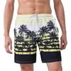 WORK IDEA Costume da bagno da uomo 100% poliestere ad asciugatura rapida - Boardshorts da spiaggia estivi, giallo, 12 Mesi