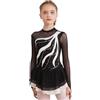 inhzoy Abito da Pattinaggio Artistico Bambina Manica Lunga Vestito da Balletto Ginnastica Artistica Body da Danza Classica Ballerina Strass Leotards Vestito da Ballo Lirico Bianco C 7-8 Anni