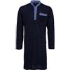 Henry Terre - Camicia da notte da uomo a maniche lunghe con punti e tasca sul petto, taglia M-3XL, blu navy, M