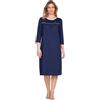 e.Femme® Camicia da notte da donna Nicole II 1018 con maniche a 3/4, in 50% cotone e 50% modal, Blu marino, 52