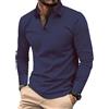 Comilaka Uomo Polo Casual Manica Lunga Poloshirt Top Golf Maglietta Cotone Colori a Contrasto Autunno Inverno Classico