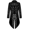 VPQILH 2025 Giacca Steampunk Frack Uomo Vendita, Doppiopetto Cappotto Da Uomo Gotico Tailcoat Irregolare Vittoriano Palazzo Abito Jacquard Cappotti Slim Fit Frac Medievale Smoking per Halloween Carnevale