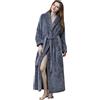 Generisch Accappatoio da donna in spugna, da donna, lungo, soffice, kimono, con cintura, per il bagno, extra lungo, per la casa, taglie grandi, in spugna, accappatoio, grigio., m