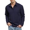 Comilaka Uomo Polo Manica Lunga Velluto a Coste Casual Poloshirt Autunno Inverno Top retrò Camicia
