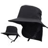 Huakunda Cappello da surf da uomo e donna, con protezione rimovibile per il collo, protezione UV UPF50+, cappello da spiaggia, cappello da pesca, per surf, escursionismo, Nero , Taglia unica
