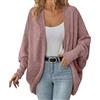 Generic Cardigan da donna autunno inverno nuovo cardigan manica pipistrello caldo oversize moda casual confortevole maglione lavorato a maglia traspirante, 05# Rosso, S