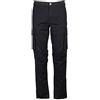 Generico James Ross Collections-Pantalone da Uomo SPALATO in Cotone Elasticizzato Multitasche con Chiusura a Bottone e Zip,BLACK-L