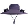 Generico Cappelli con Ventilatore Solare per Donna,Cappello da Sole USB con Ventilatori - Impermeabile Traspirante Anti-UV A Tesa Larga con Ricarica USB per Magazzino Campeggio Golf Giardinaggio