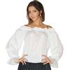 maylynn 12500 Grit - Camicia Medievale per Costume da Domestica, contadina, OSTE o zingara - Bianco - 40