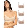 Intimidea - 3pz Reggiseno Beverly Hills, in Morbida Microfibra con Spallino Sottile e Delicato Sostegno, vestibilità Comfort Art. 110147 (M/L, Skin, 3pz)