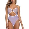 SHERRYLO Costume Intero Trasparente per Donna Bodysuit Monokini Sexy in Rete Perizoma Teddy Costumi da Bagno a Pezzo Unico Micro Bikini, bianco, S