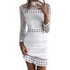 Generisch Donne Partito Delizioso Pizzo Cocktail Bendage Midi Abbigliamento Matita Vestiti Donne Vestito Vestito a Maglia Donna, bianco, S