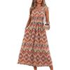 Generico Vestito Lungo Estivo Donna in Cotone con Tasche e Senza Maniche Prendisole Elegante Vestiti Boho Casual Dresses Vita Alta Abito Donna Leggero Copricostume Mare Curvy per Spiaggia Lavoro Feste,,