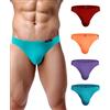 Avidlove Biancheria intima da uomo, confezione da 4, slips Micro modal, morbida come la seta, Vino rosso/arancione/viola/blu, M