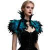 keland L'VOW Vittoriano Shrug Scialle di piume naturali Colletto in Stile Gotico Costume di Halloween Carnevale (Blu Acido)