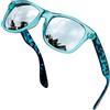 Joopin Occhiali da Sole da Uomo Donna Polarizzati Protezione UV400 Classici Rettangolari Quadrati Vintage Retrò Anni '80 Occhiali Specchio da Guida (Argento)