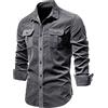 WJANYHN Camicia da Uomo Slim Casual in Cotone Tinta Unita Multicolore in Velluto A Coste da Uomo Primavera, Autunno E Inverno