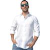 Ghilardi 1940 Camicia Uomo in 100% Lino Bianco 101