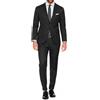 VEQUÈ Abito Elegante da Uomo Gessato Primavere Estate Completo Giacca e Pantalone Vestito a Righe Formale Due Pezzi Casual Elegante Matrimonio (IT, Numero, 50, Regular, Regular, Nero)