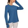 IECCP Camicetta Sportiva da Donna, a Maniche Lunghe, UPF 50+, Protezione dai Raggi UV, Maglietta a Maniche Lunghe, vestibilità Sottile, con Foro per Il Pollice, rashguards