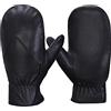 MGGMOKAY guanti da donna in pelle Guanti caldi invernali,Nero,S