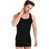 UNDEREA Canottiera da uomo - 100% cotone a costine, traspirante e morbida | Canottiera da uomo | Confezione da 3/5 pezzi, 3 x nero, XXL