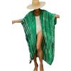 YouKD Kaftano lungo estivo in cotone floreale, kaftano bohémien, costume da bagno da spiaggia, copricostume da bagno maxi abito per, F verde., Etichettalia unica